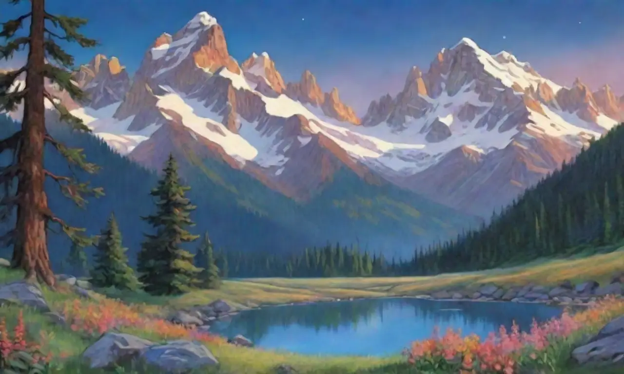 Un paisaje sereno y majestuoso refleja la belleza atemporal de la naturaleza