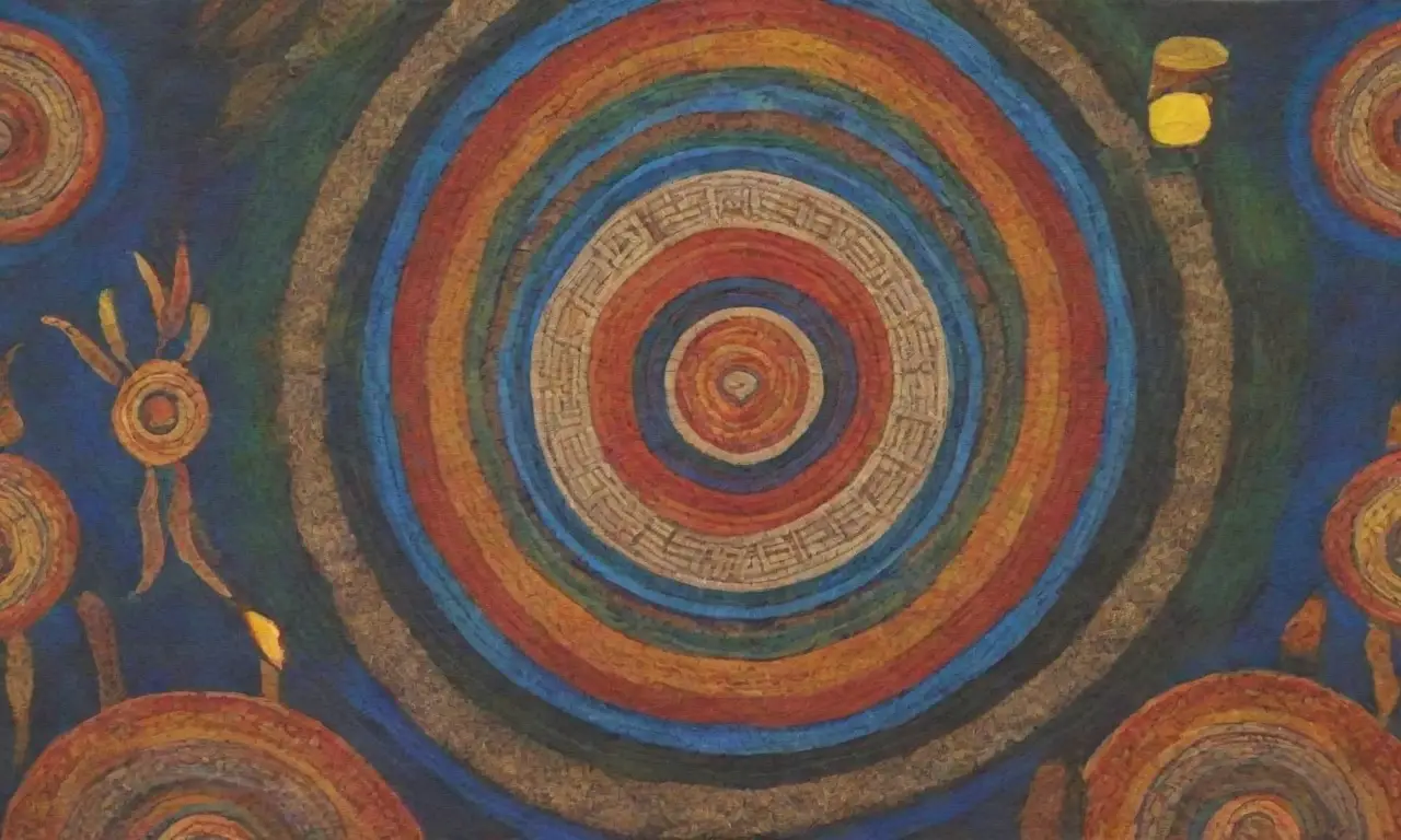 Colores vibrantes y símbolos antiguos crean un ambiente sagrado lleno de vida y unidad