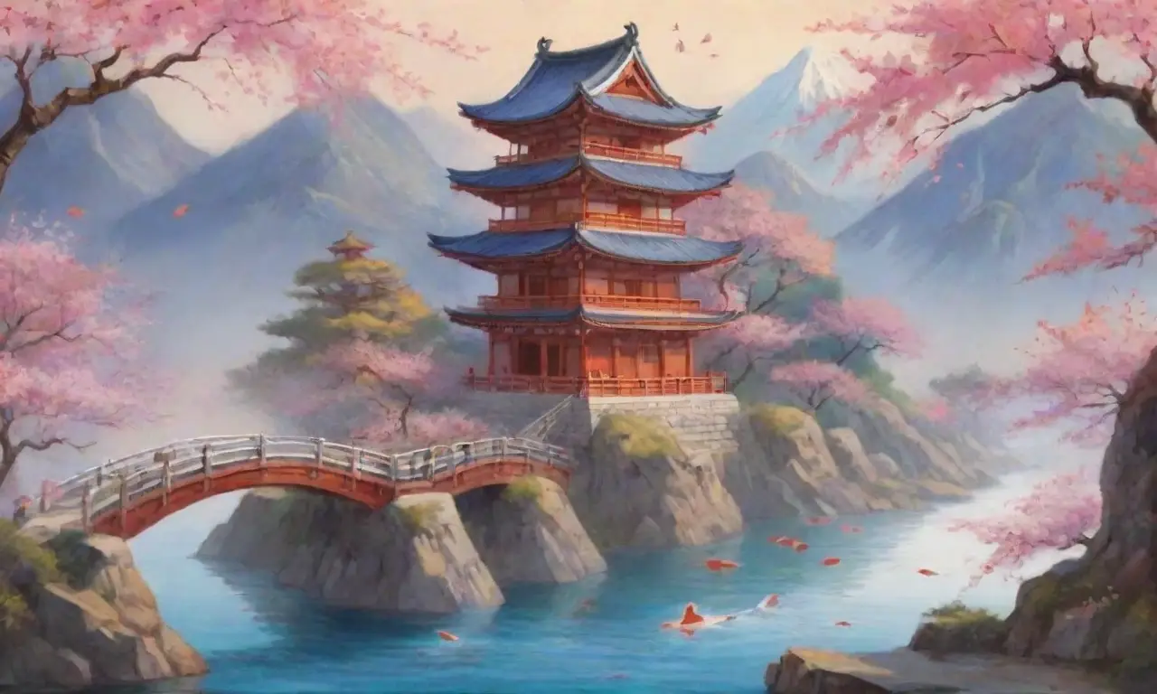 Un paisaje vibrante de flores de cerezo