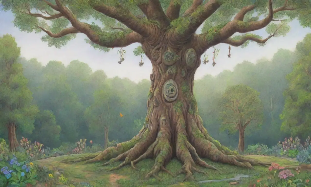 Árboles antiguos y majestuosos crean un paisaje de vida