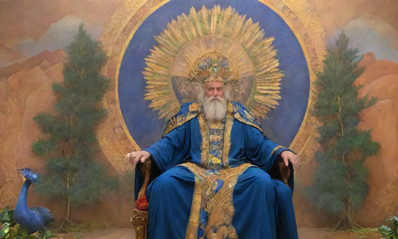 Un cielo vibrante con Zeus y Hera rodeados de belleza divina y mitológica