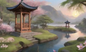 Un paisaje sereno con montañas