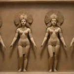 Retratos de dioses etruscos en esculturas y relieves