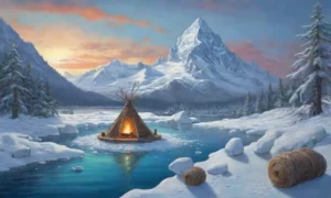 Un paisaje sereno con glaciares