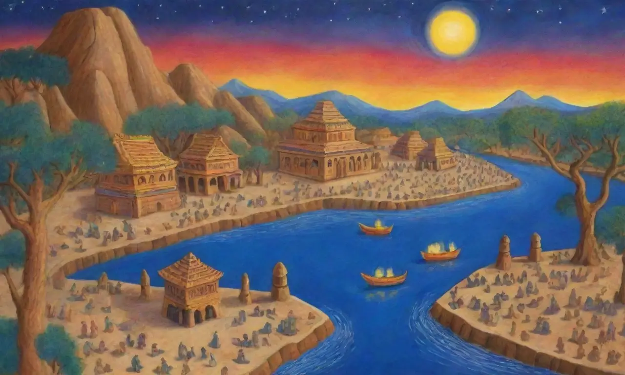 Imágenes vibrantes de la antigua Mesopotamia llenas de dioses
