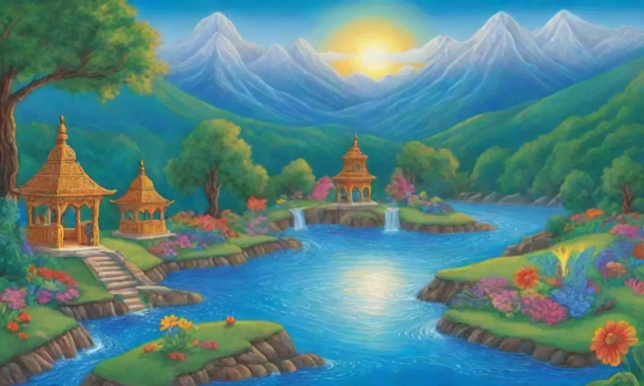Un paisaje vibrante con agua