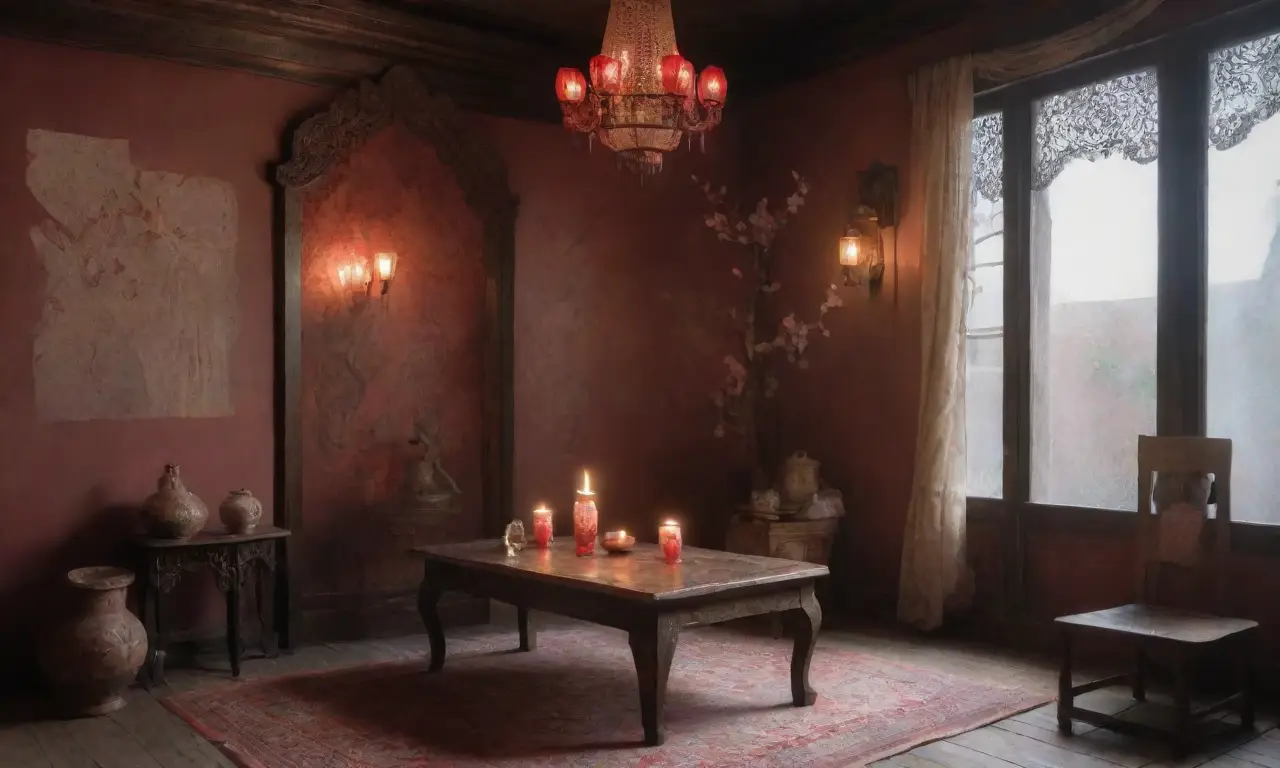 Una habitación tenue y misteriosa