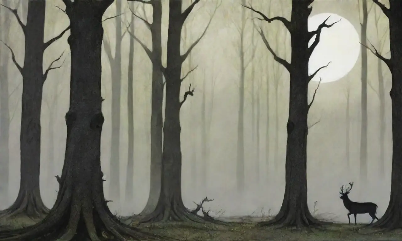 Un bosque denso y místico, lleno de vida y leyendas