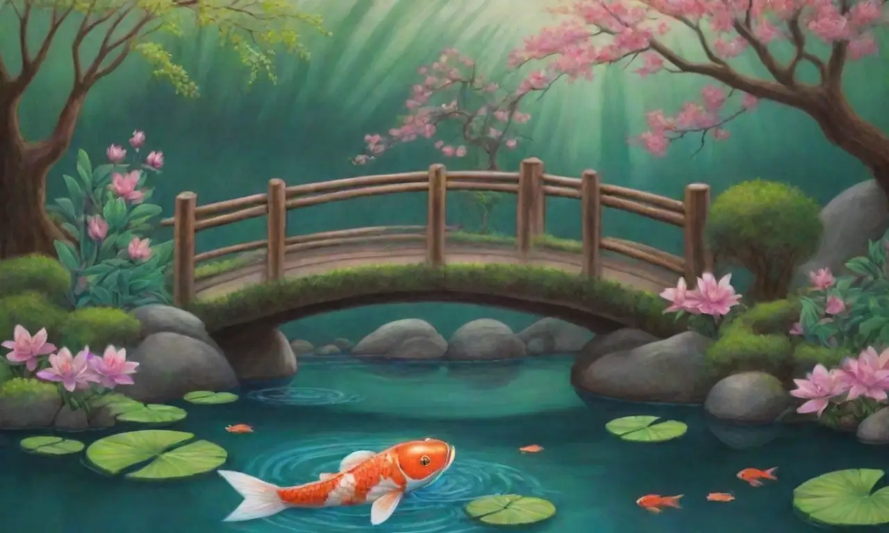 Escenas vibrantes de Kappa y koi en paisajes japoneses llenos de tradición y modernidad