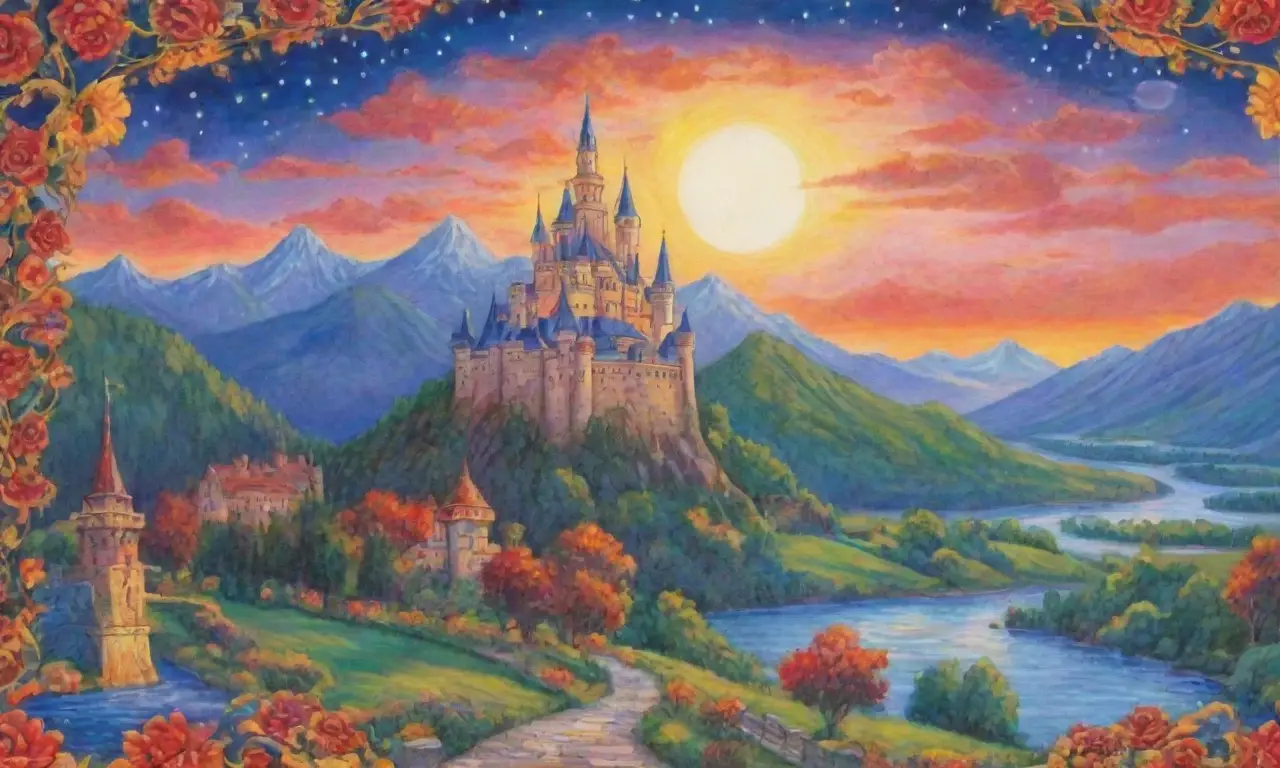 Un paisaje épico de amor con colores vibrantes