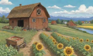 Un paisaje rural sereno y abundante con campos verdes