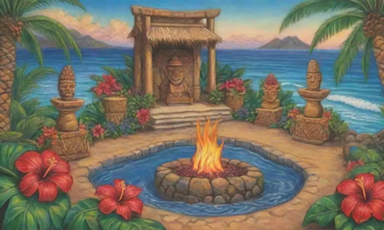 Colores vibrantes, naturaleza exuberante y tradiciones hawaianas en un paisaje idílico