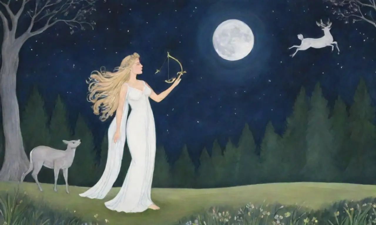 Un paisaje celestial con Apolo y Artemisa en armonía