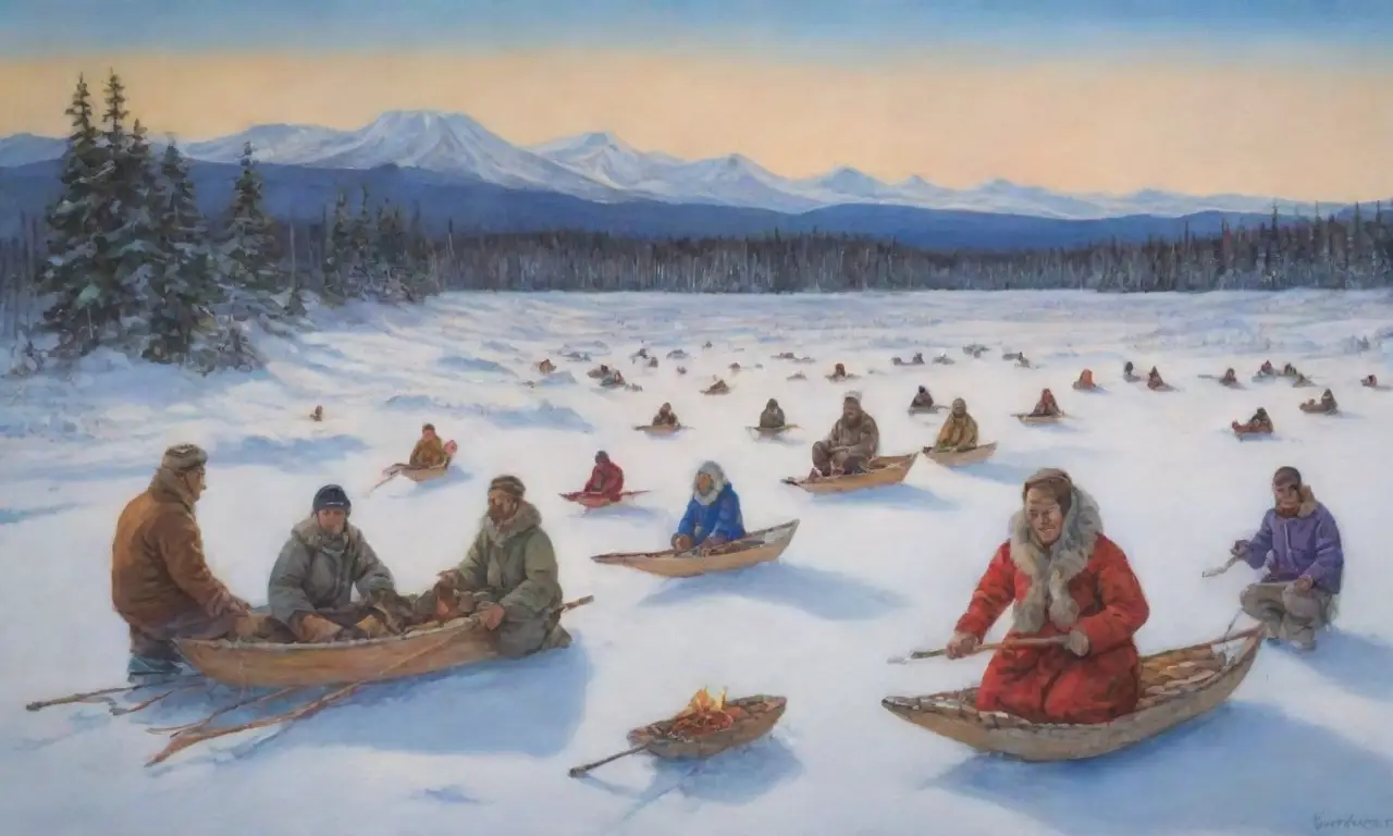 Un paisaje nevado con cazadores inuit, tradición, comunidad y respeto por la naturaleza