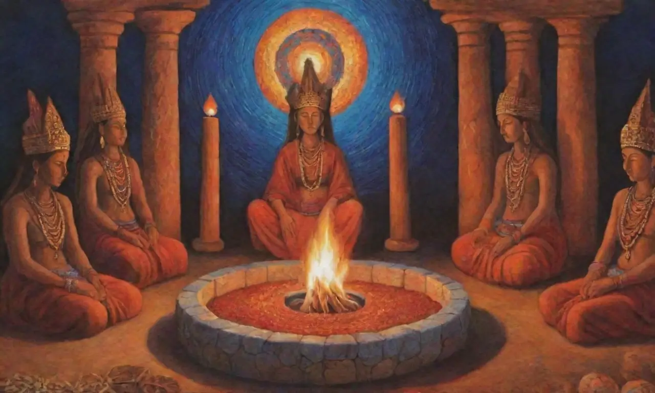 Un ritual sagrado celebra la unidad de culturas a través de fuego