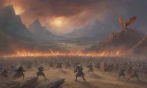 Un vasto campo de batalla se llena de guerreros