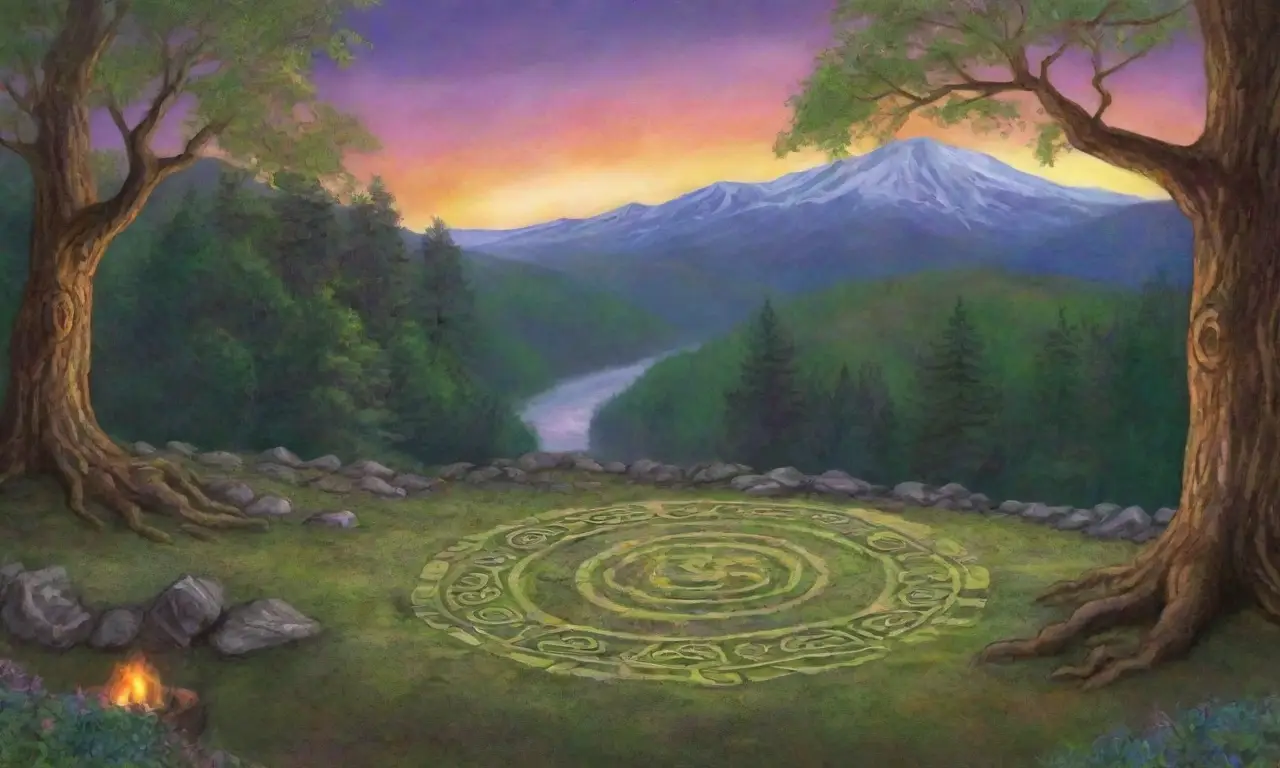 Un paisaje mágico y antiguo lleno de naturaleza, artefactos y misterio