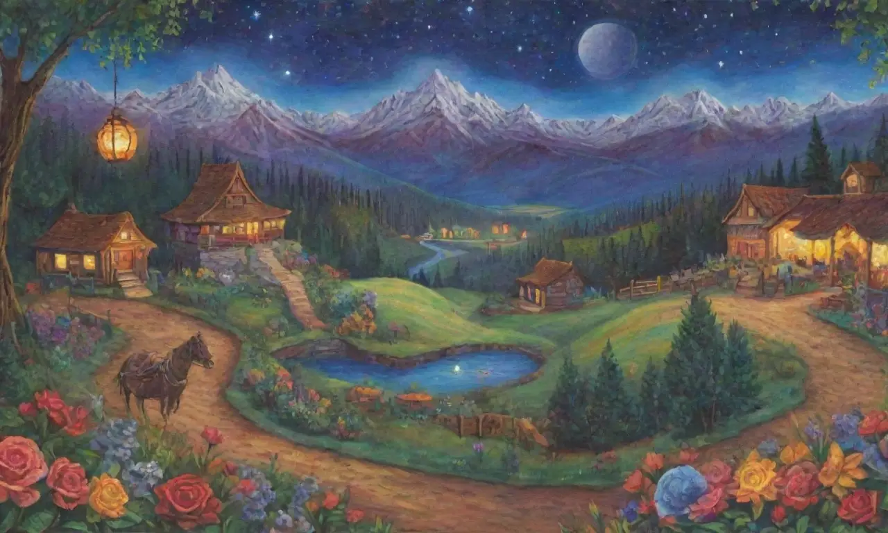 Un mosaico vibrante de colores y paisajes místicos que evocan la aventura y el misterio