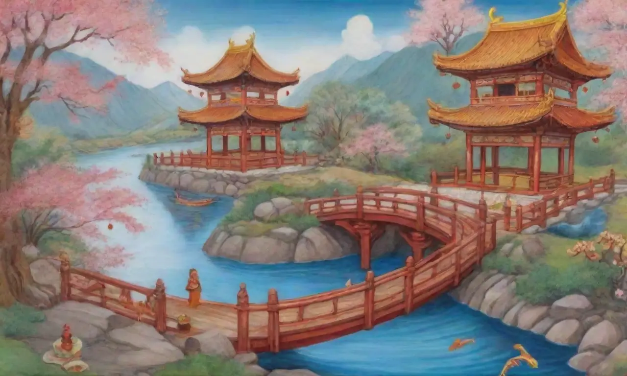 Un vibrante paisaje cultural con dragones