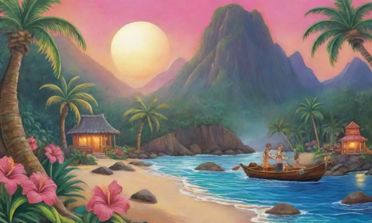 Un paisaje tropical vibrante lleno de naturaleza