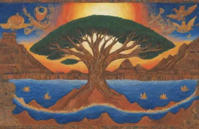 Un paisaje antiguo lleno de deidades