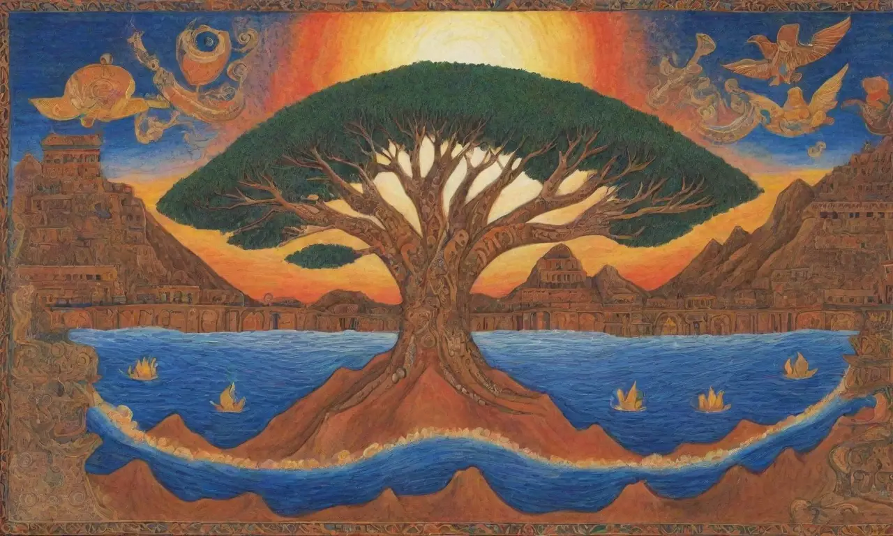 Un paisaje antiguo lleno de deidades