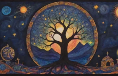 Un paisaje cósmico de colores vibrantes