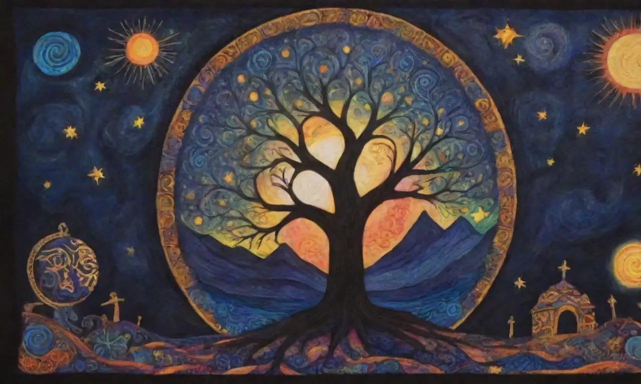 Un paisaje cósmico de colores vibrantes