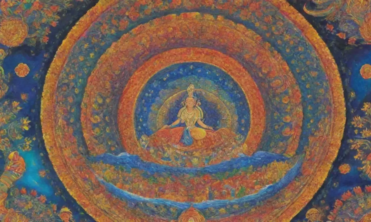 Colores vibrantes y símbolos antiguos se entrelazan en un paisaje de mitología y heroísmo