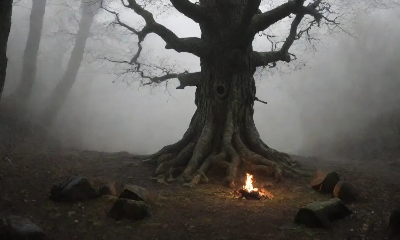 Un bosque oscuro y misterioso lleno de sombras, ecos y antiguos secretos
