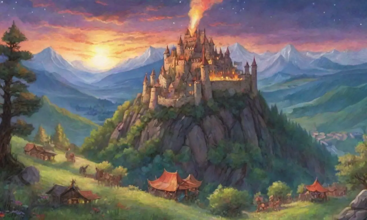 Un paisaje antiguo lleno de castillos, criaturas míticas, héroes, dragones y leyendas