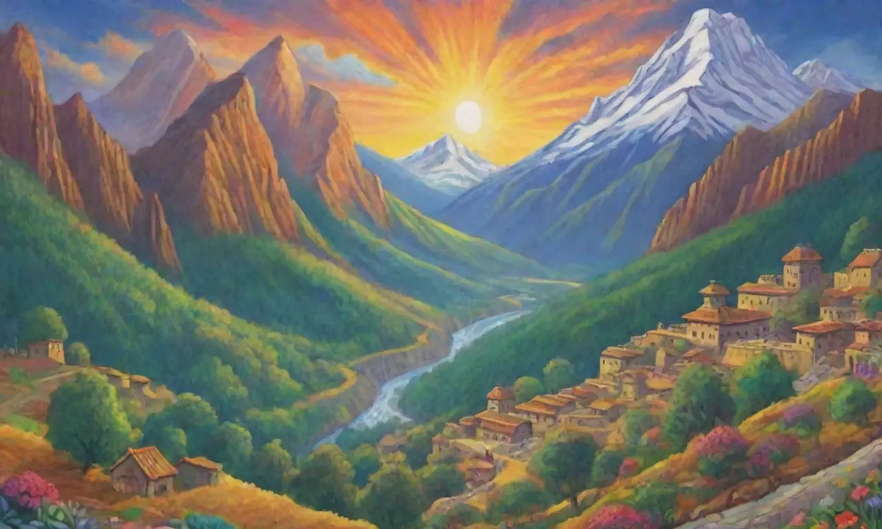 Un paisaje vibrante de montañas