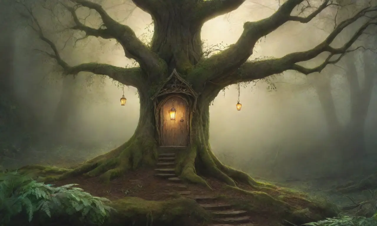 Un bosque mágico y misterioso lleno de luces, sombras y susurros