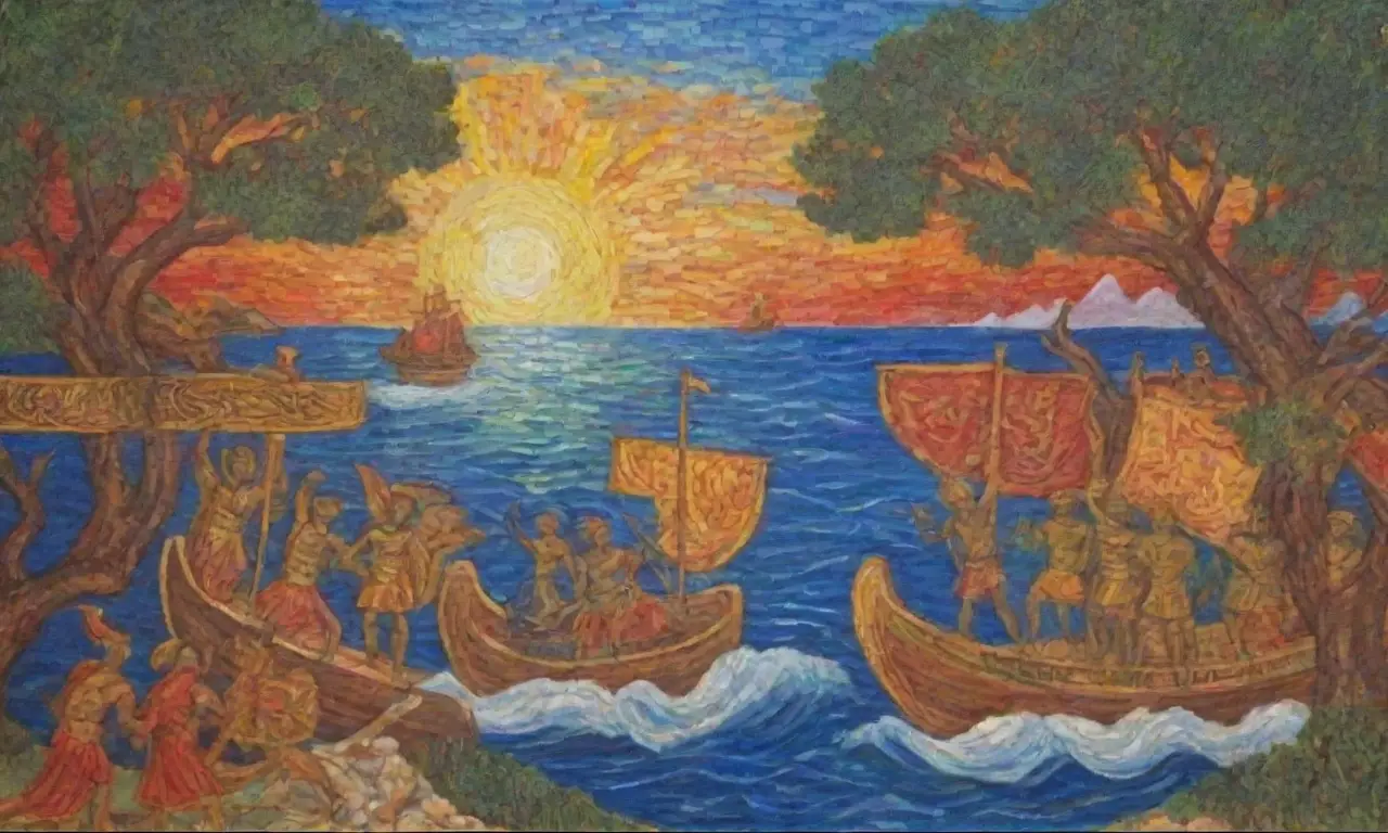 Escenas épicas de la antigua Grecia con guerreros