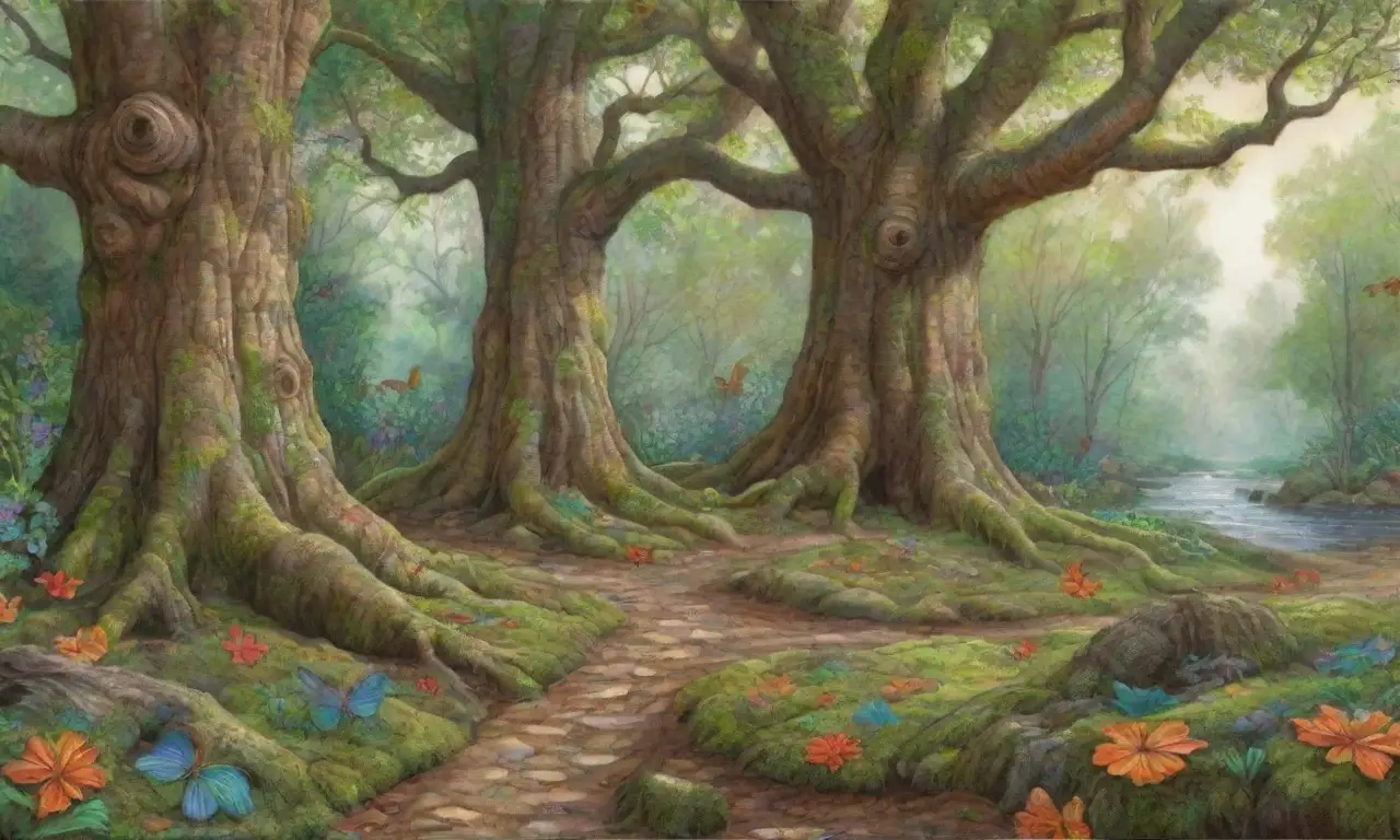 Un bosque antiguo y sereno