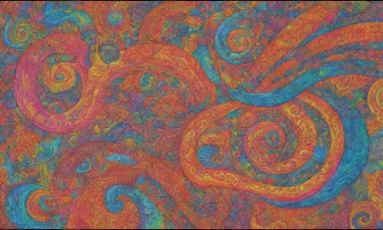 Una explosión de colores y formas fusiona mitología y modernidad en una narrativa visual cautivadora