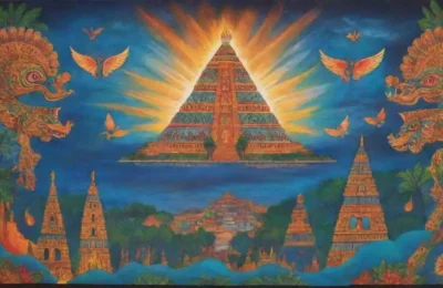 Un paisaje lleno de colores vibrantes