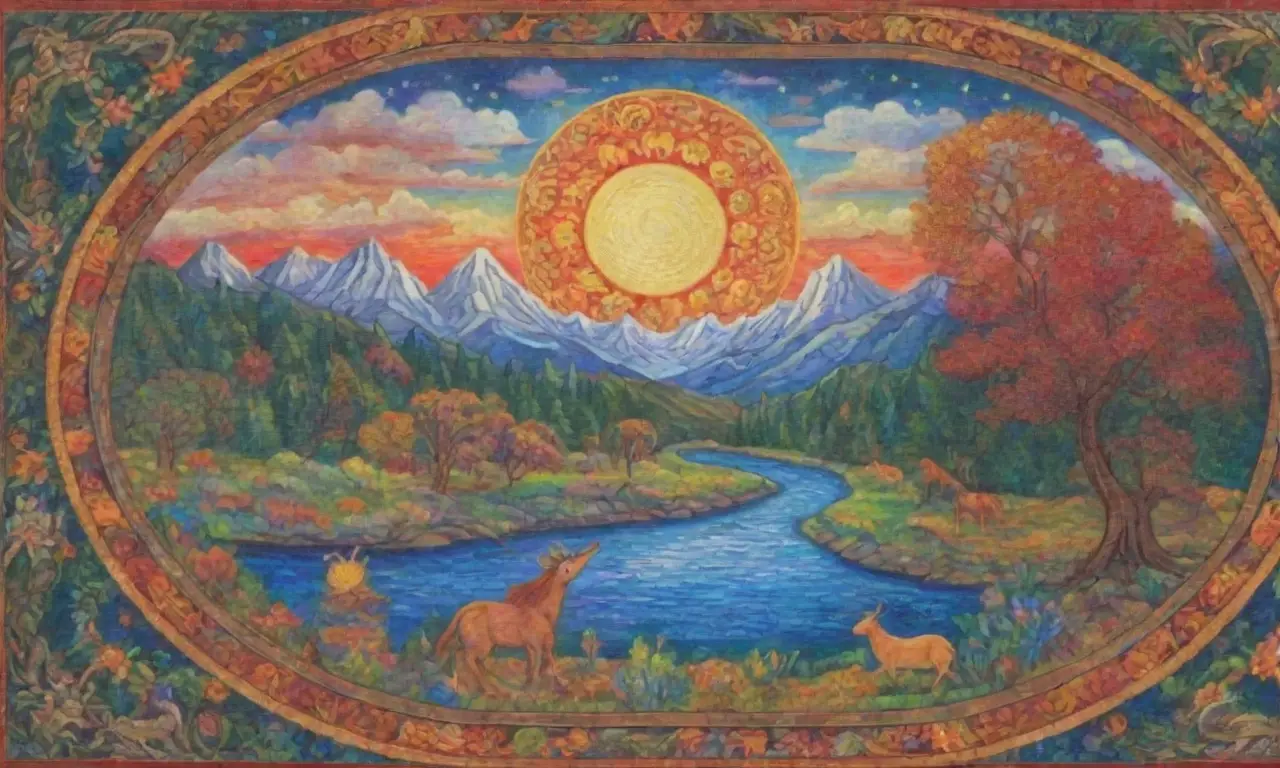 Un mosaico de colores y formas que entrelazan mitos