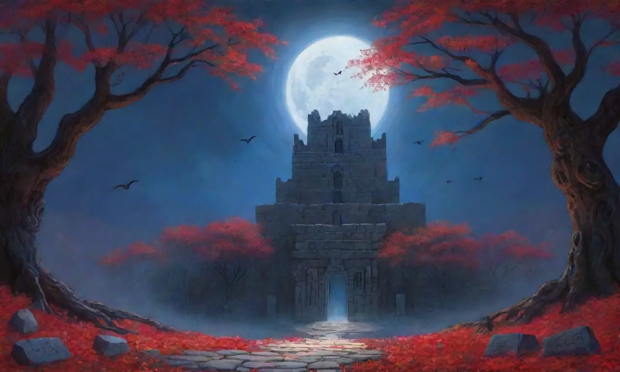 Un paisaje místico y oscuro donde la vida y la muerte se entrelazan