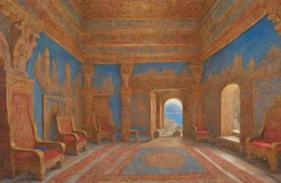 Un palacio grandioso lleno de frescos