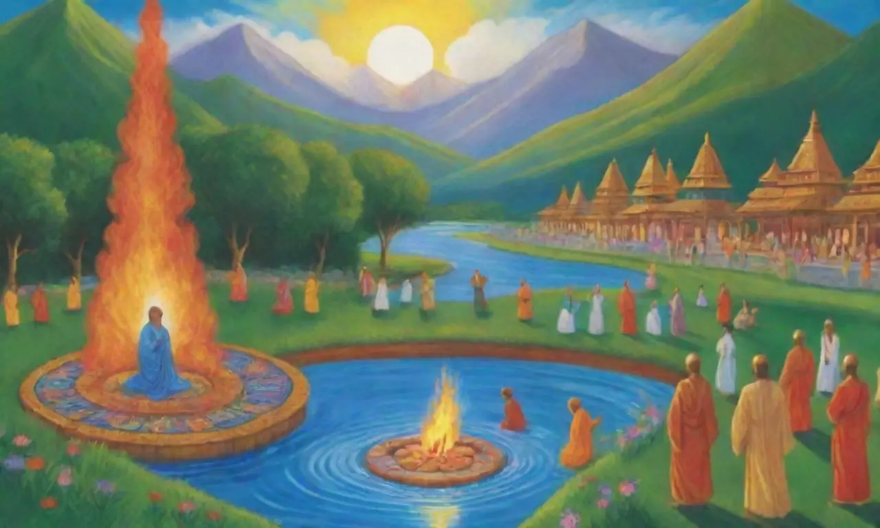 Un ritual sagrado rodeado de fuego