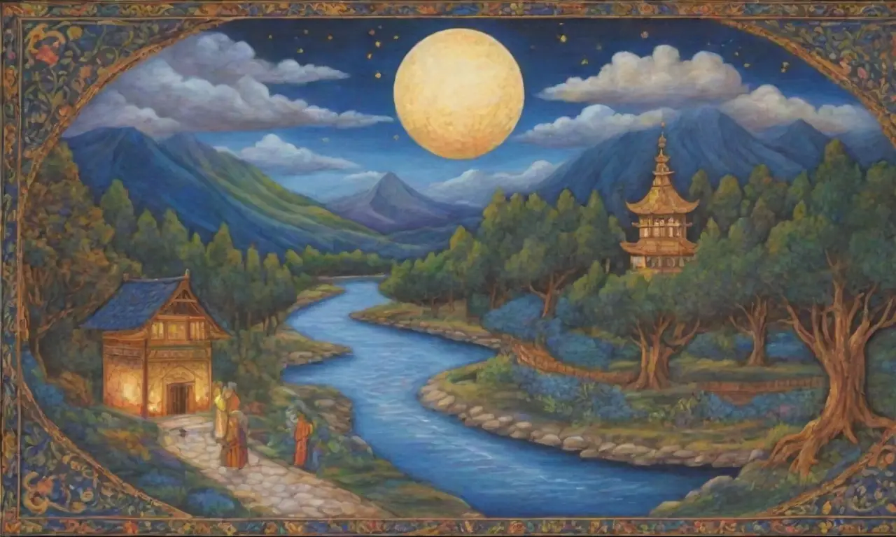 Un paisaje mágico entrelaza colores, símbolos y sonidos que cuentan historias de un viaje espiritual