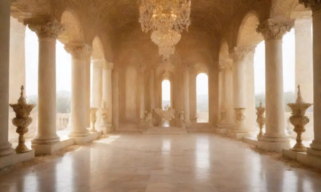 Un ambiente etéreo y sagrado con luces suaves, flores frescas y rituales en calma