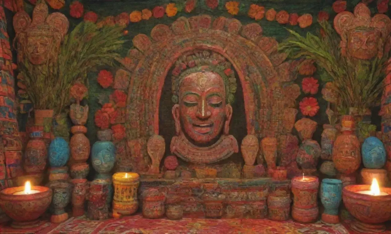 Rituales culturales llenos de colores, símbolos sagrados y conexiones ancestrales