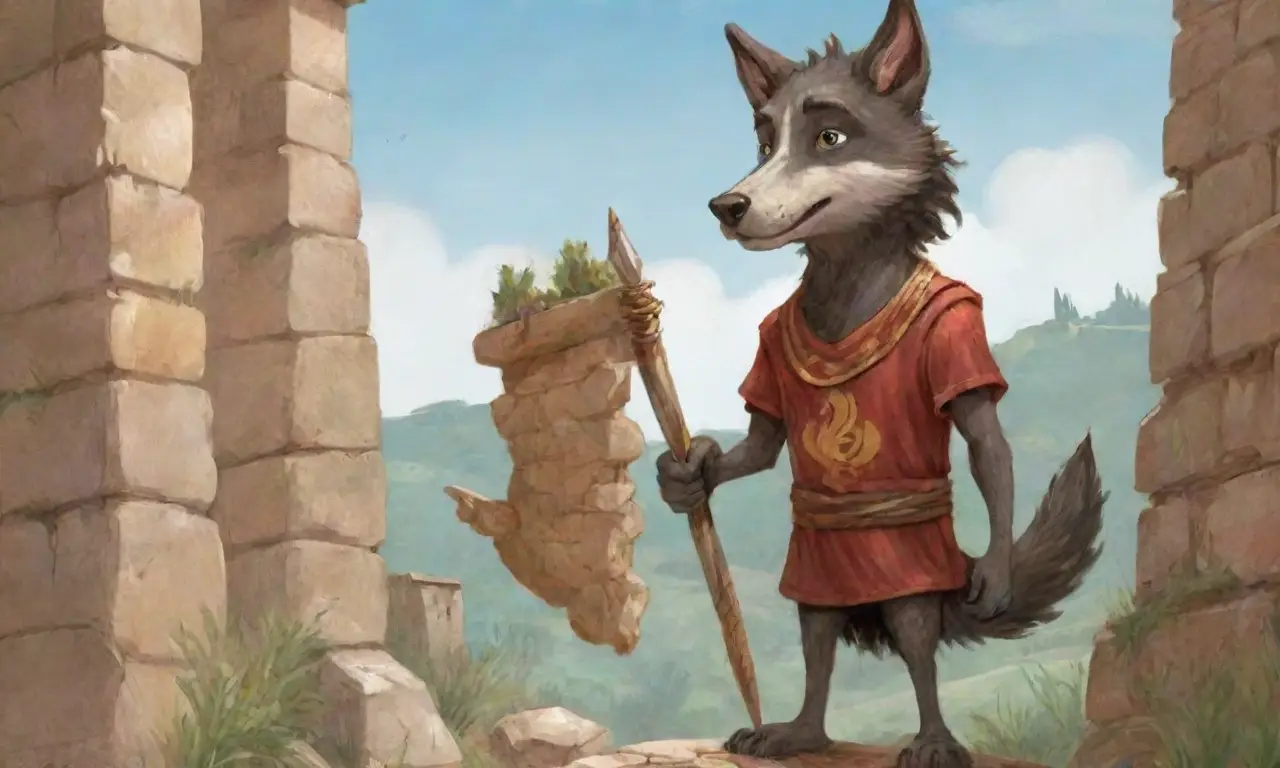 Un mural vibrante muestra a Romulus y Remus bajo la protección de la loba