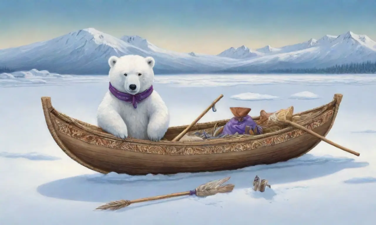Un paisaje helado con un oso polar