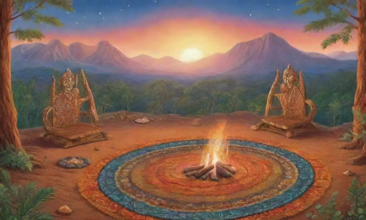 Un paisaje vibrante y ancestral lleno de colores