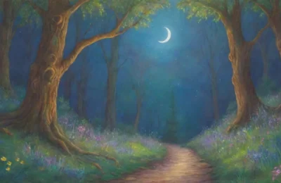 Un bosque mágico lleno de luz