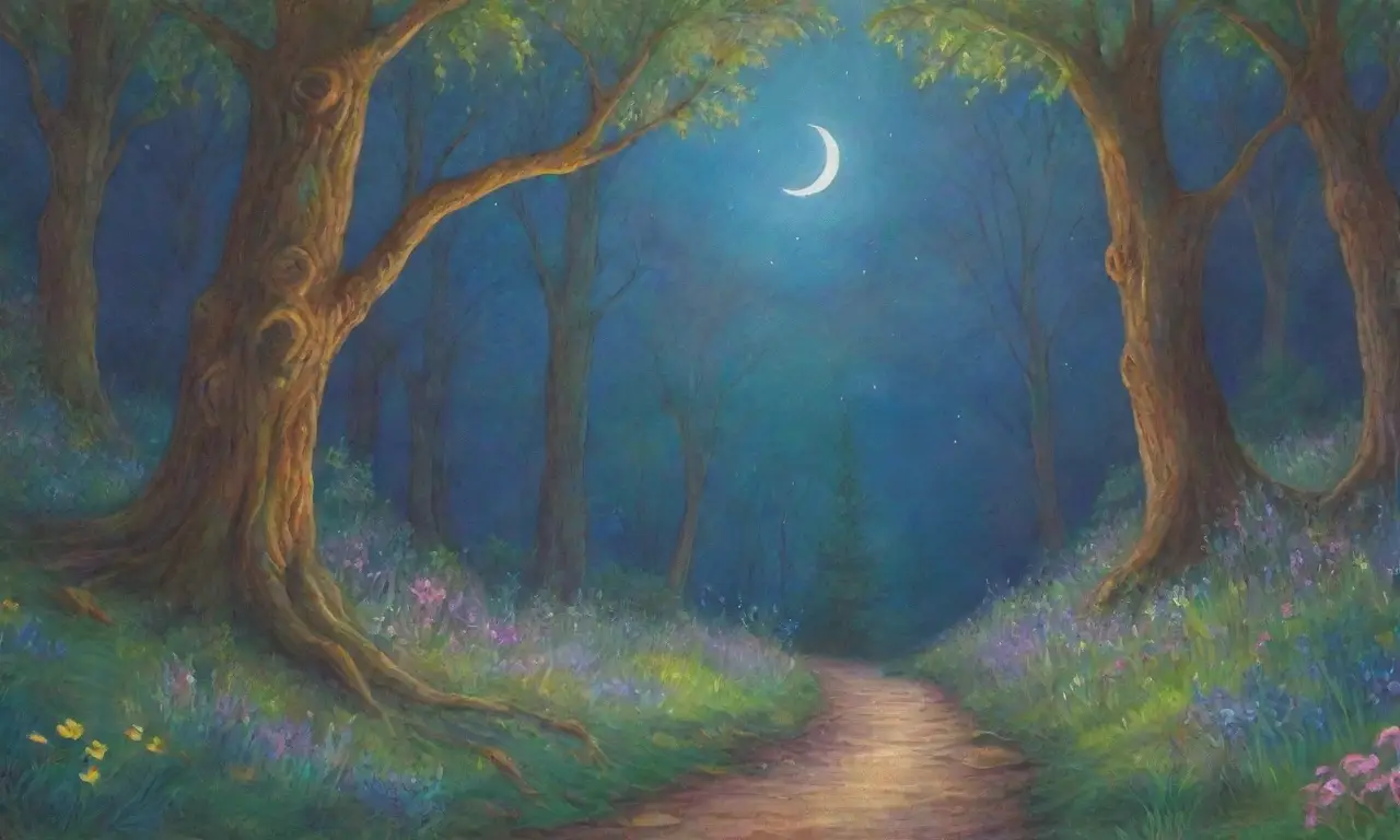 Un bosque mágico lleno de luz