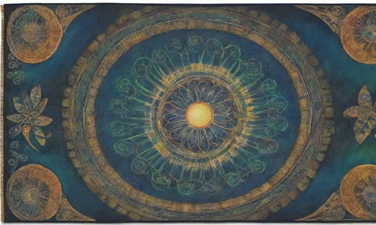 Un patrón vibrante de espirales en azules y verdes